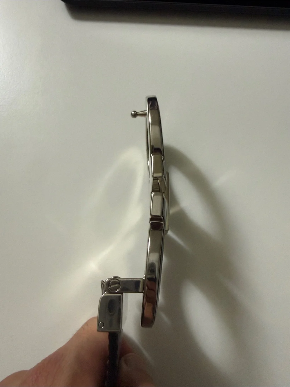 Salvatore Ferragamo Men's Black Leather Belt with Silver Buckle.